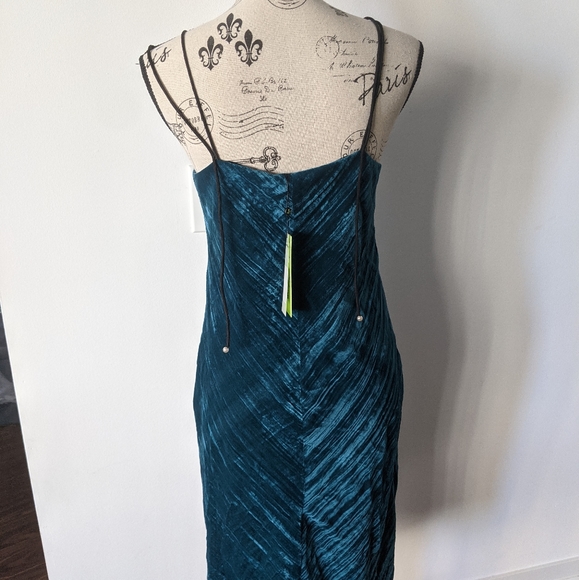 NWT Sam Edelman dark teal crushed velvet dress - Picture 3 of 4